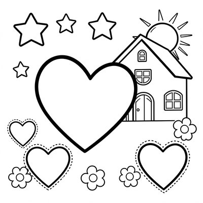 Kolorowanka — Serce i dom