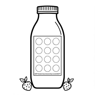 Strona do kolorowania — butelka z polami na stemplowanie