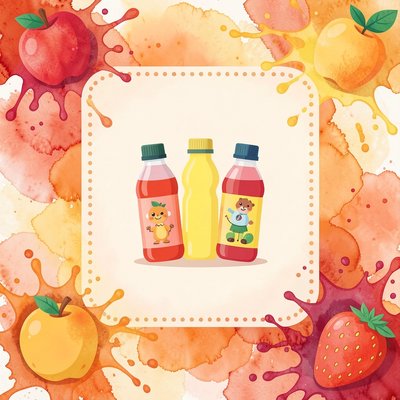 Plakat tła do ekspozycji prac — kolorowy 'Dzień Soku'