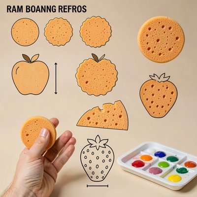 Wzory gąbek/stempelków — kształty do wycięcia