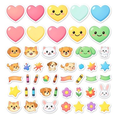 Arkusz naklejek i ozdób