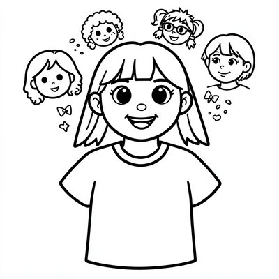 Szablon portretu do kolorowania