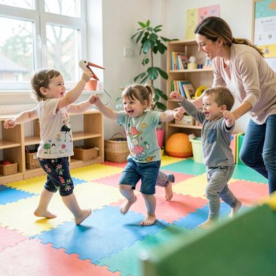 Zabawa ruchowa — chód bociana