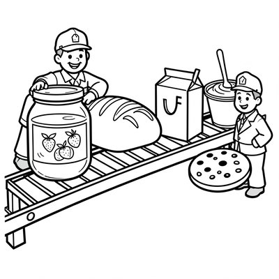 Kolorowanka: produkty z taśmy