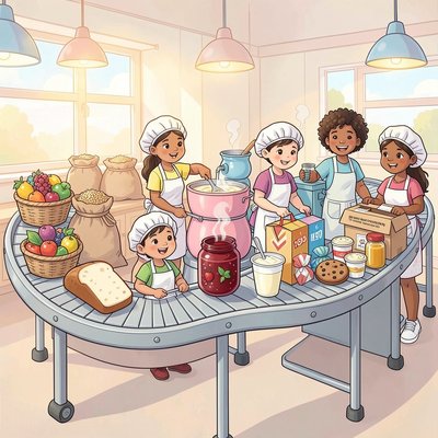 Ilustracja taśmy produkcyjnej