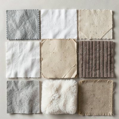 Próbki tkanin i faktur