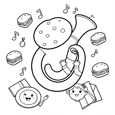 Kolorowanka — tuba z jadalnymi elementami