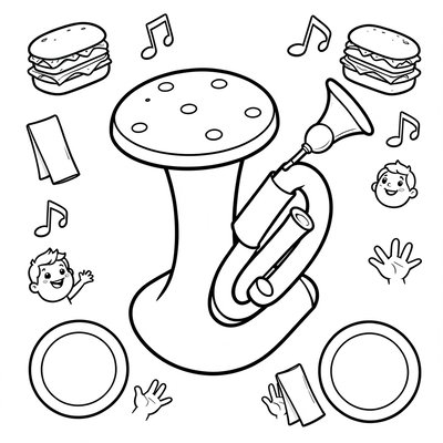 Kolorowanka — tuba z jadalnymi elementami