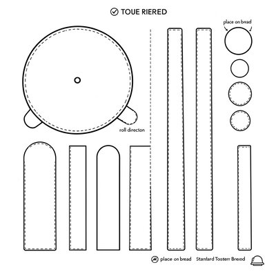 Szablon do wycinania — dzwon i rura tuby