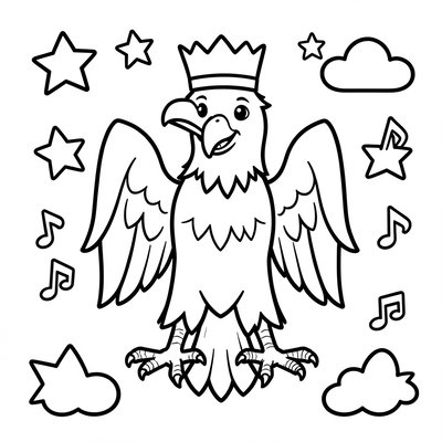 Strona do kolorowania — Orzeł Biały dla maluchów