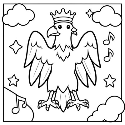 Strona do kolorowania — Orzeł Biały dla maluchów