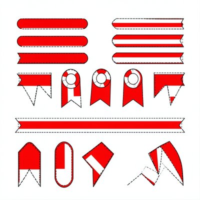 Szablon do druku — wstążki biało-czerwone (arkusz do wycięcia)