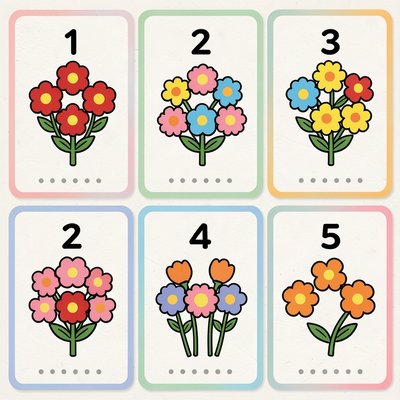 Karty do liczenia 1–5 (ilustracje)