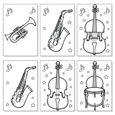 Kolorowanki: instrumenty jazzowe