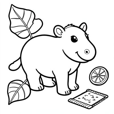 Kolorowanka: Mały tapir