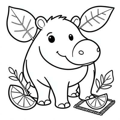 Kolorowanka: Mały tapir