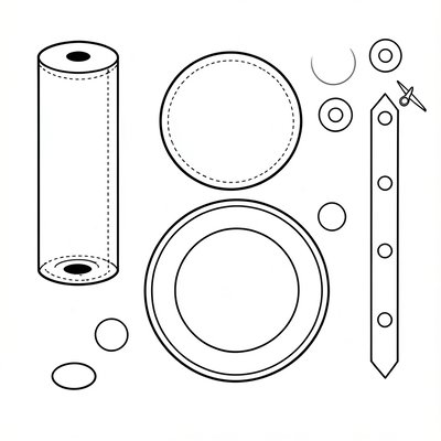 Szablon do wycięcia — części tuby