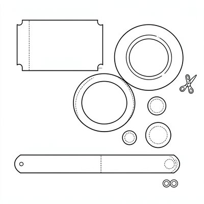 Szablon do wycięcia — części tuby
