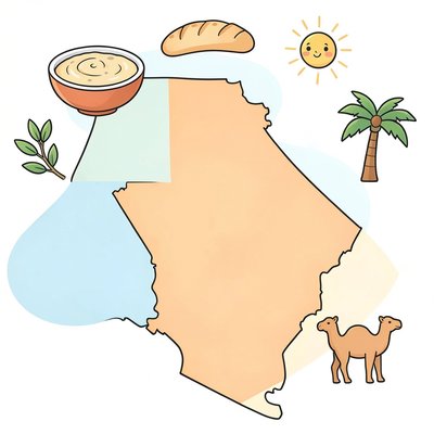 Mapa: skąd pochodzi hummus (Bliski Wschód)