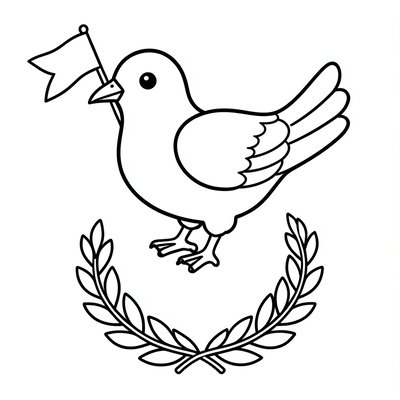 Kolorowanka — Gołąb i flaga