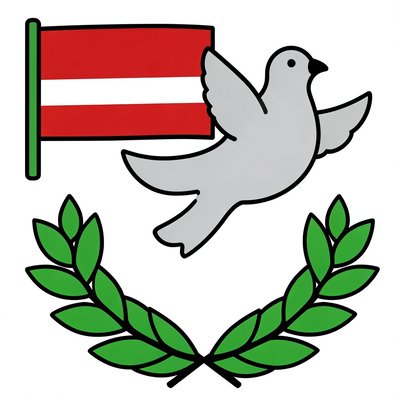 Symbole święta — flaga, gołąb, wieniec (szablony wycięcia)