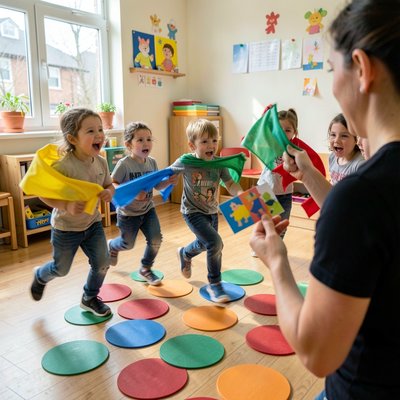 Zabawa 'zatrzymaj się na kolor' - moment akcji