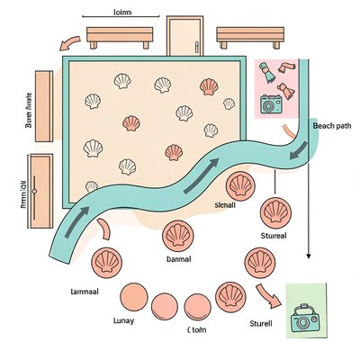 Szablon aktywności: Plan sali — Po plaży