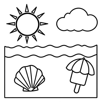 Kolorowanka — Plaża