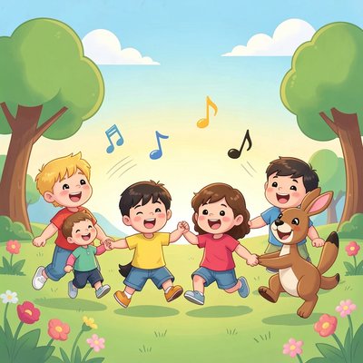 Ilustracja do piosenki — Śpiewające kangurki