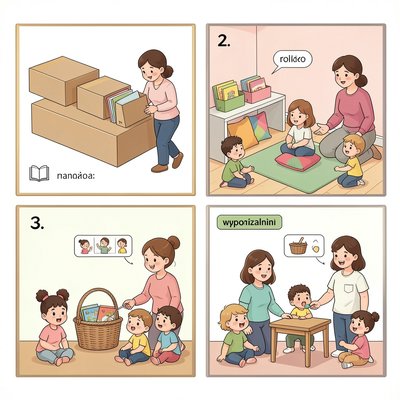 Ilustracja kącika czytelniczego — instrukcja ustawienia