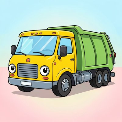 Ilustracja: Śmieciarka