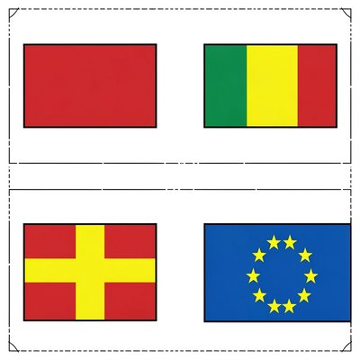 Arkusz z przykładowymi flagami (grid)