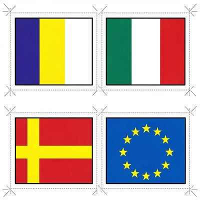 Arkusz z przykładowymi flagami (grid)