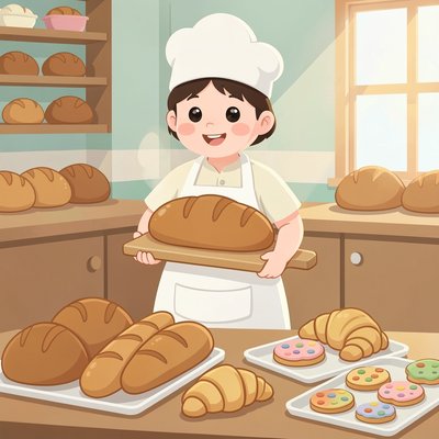 Duża ilustracja: Piekarz i pieczywo
