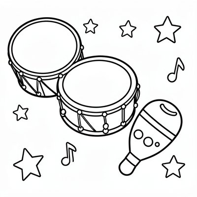 Strona do kolorowania — instrumenty perkusyjne