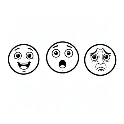 Karty emocji - szablony twarzy