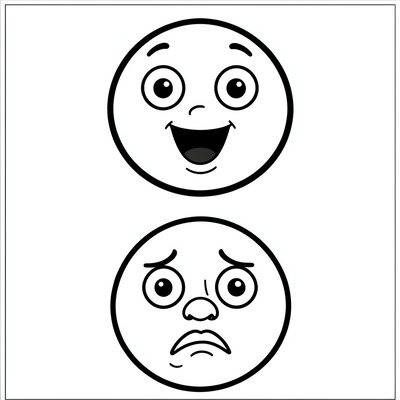 Karty emocji - szablony twarzy