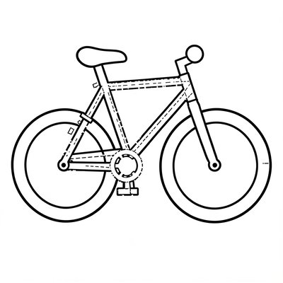 Szablon kartonowego roweru i kół