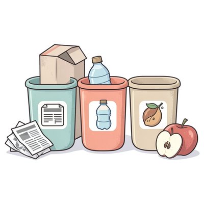 Ilustracja stanowiska: Sortowanie opakowań