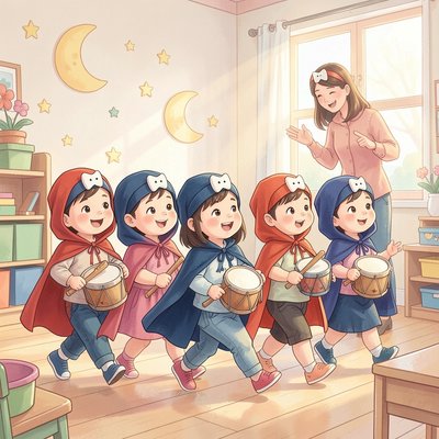 Parada nietoperzy — muzyka i ruch
