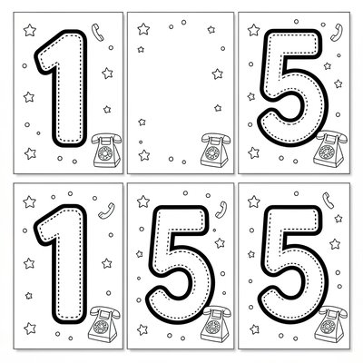 Karty do ćwiczeń motoryki małej: Malowanie numerów (1–5)