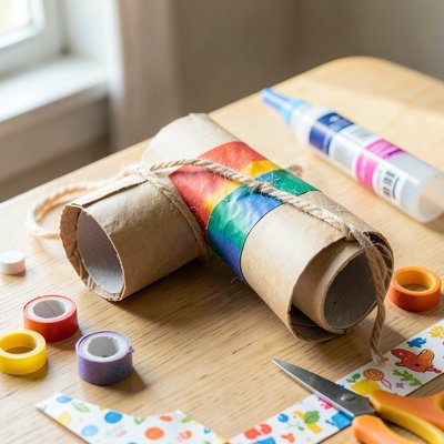 Papierowa lornetka z rolek
