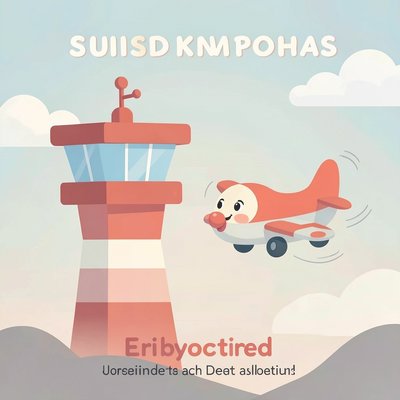 Plakat wprowadzający: Wieża kontroli i samolot