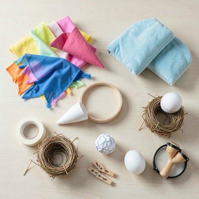 Flatlay rekwizytów do zajęć