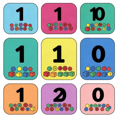 Kartoniki z cyframi 1–10