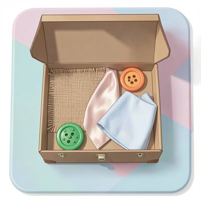 Ilustracja: Skrzynia kadeta z przedmiotami sensorycznymi