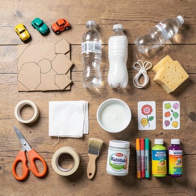 Zdjęcie: Zestaw materiałów — widok z góry (flat lay)