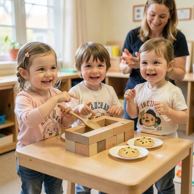 Pokaz grupowy: Dzieci prezentują swoje piekarenki