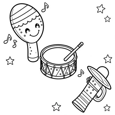 Kolorowanka — Kolorowe instrumenty