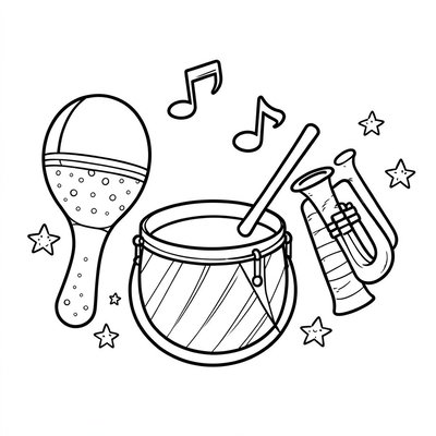 Kolorowanka — Kolorowe instrumenty